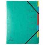 Trieur Agrafé Avec Élastiques 7 Compartiments - Vert - X 12 - Exacompta