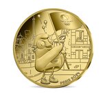 Monnaie de 250€ en Or - Mascotte - Jeux Olympiques 2024 Le drapeau des Jeux Olympiques - Qualité BU Millésime 2023
