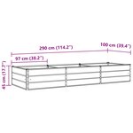 vidaXL Jardinière Vert pastel 195 x 100 x 45 cm Acier galvanisé