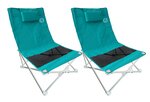 Lot de 2 sièges de plage pliables - O'Beach - Housse de transport inclus - 40 x 40 x 70 cm