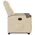 vidaXL Fauteuil inclinable électrique crème tissu