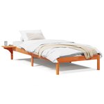 vidaXL Cadre de lit avec tables de chevet Marron Marron cire