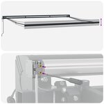 vidaXL Auvent Rétractable Rouge et blanc 400 × 300 cm Tissu  Métal