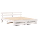 vidaXL Cadre de lit avec tête de lit Blanc Bois massif en pin