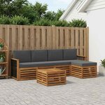 vidaXL Ensemble de canapés d'extérieur 6 Pièces Naturel et Anthracite