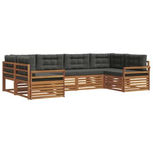 vidaXL Ensemble de canapés d'extérieur 6 pc Naturel et Anthracite