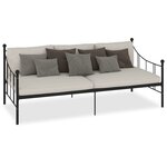 vidaXL Cadre de lit de repos Noir Métal 90 x 200 cm