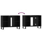 vidaXL Armoire de salle de bain noir 80x33x60 cm bois d'ingénierie