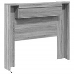 vidaXL Armoire tête de lit avec LED sonoma gris 120x16 5x103 5 cm