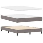 vidaXL Lit à ressorts avec matelas avec LED Taupe 160 x 200 cm tissu
