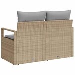 vidaXL Canapé de jardin Beige 120 x 62 x 69 cm polyrotin