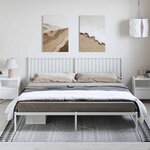 vidaXL Cadre de lit métal sans matelas et tête de lit blanc 193x203 cm
