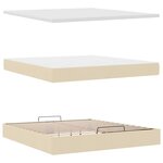 VidaXL Cadre de lit ottoman avec matelas crème 200x200cm tissu
