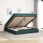 vidaXL Cadre de lit ottoman avec matelas vert foncé 200x200 cm velours