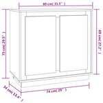 vidaXL Buffet blanc 80x34x75 cm bois d'ingénierie