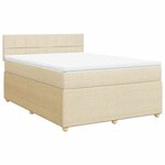 vidaXL Sommier à lattes de lit avec matelas Crème 160x200 cm Tissu