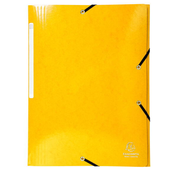 Chemise 3 rabats élastiques Max Capacité IDERAMA Carte pelliculée 425g Jaune EXACOMPTA
