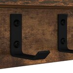 vidaXL Porte-manteau mural avec étagère Chêne fumé 40 x 10.5 x 10.5 cm
