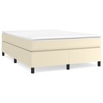 vidaXL Sommier à lattes de lit avec matelas Crème 140x190cm Similicuir