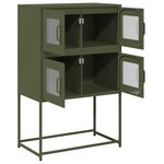 vidaXL Buffet haut vert olive 68x39x107 cm acier