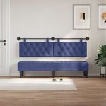vidaXL Tête de lit suspendue Avec lumière LED Bleu police Velours