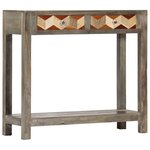 Vidaxl table console gris 86 x 30 x 76 cm bois de manguier massif