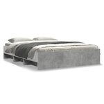 vidaXL Cadre de lit gris béton 150x200 cm bois d'ingénierie