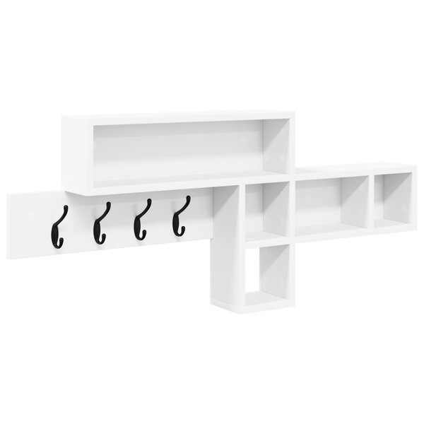 vidaXL Porte-manteau mural Blanc 100 x 12 x 43.5 cm Bois d'ingénierie
