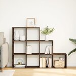 vidaXL Étagère séparatrice de pièce 3 niveaux chêne fumé