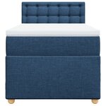 vidaXL Sommier à lattes de lit avec matelas Bleu 100x200 cm Tissu