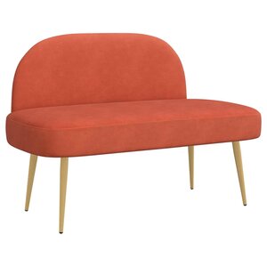 vidaXL Banc rembourré avec dossier Rouge orange 110 x 60 x 76 cm