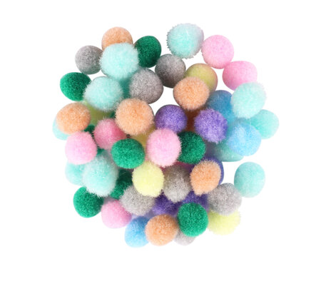 Mini Pompons Couleurs pastel 0 8 cm Assortiment 200 pièces