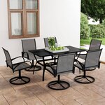 vidaXL Ensemble à manger de jardin 7 Pièces textilène et acier