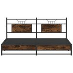 vidaXL Cadre de lit en métal sans matelas chêne fumé 183x213 cm