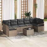vidaXL Ensemble de canapé de jardin 8 Pièces Gris 55 x 55 x 37 cm