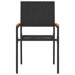 vidaXL Chaises empilables de jardin 2 Pièces Noir  Marron