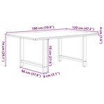 vidaXL Table à manger marron clair bois de chêne massif rectangulaire