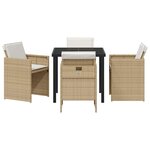 vidaXL Ensemble de salle à manger pour jardin 5 Pièces Beige polyrotin