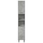 vidaXL Armoire de salle de bain Gris béton 30x30x179 cm Aggloméré
