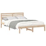 vidaXL Cadre de lit avec tête de lit Marron 140 x 220 cm Pin massif