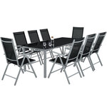 Salon de jardin aluminium 8 places gris clair 2108043/2