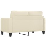 vidaXL Canapé à 2 places Crème 140 cm Similicuir