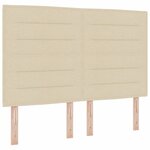 vidaXL Lit à ressorts avec tête de lit Crème 200 x 140 cm tissu