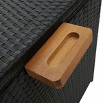 vidaXL Boîte de rangement de jardin noir 120x65x61 cm résine tressée