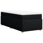 vidaXL Sommier à lattes de lit avec matelas Noir 90x190 cm Tissu