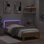 vidaXL Cadre de lit tête de lit et lumières LED chêne sonoma 75x190 cm