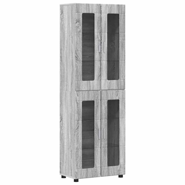 vidaXL Haut Armoire avec étagère FLORIN Gris Sonoma 60 x 35 x 182 cm