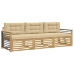 vidaXL Ensemble de canapés d'extérieur 3 Pièces Blanc et Beige Polyester