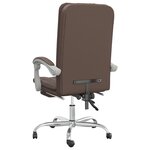 Chaise fauteuil siège pivotante de inclinable de bureau informatique étude similicuir brun 02_0024256