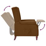 vidaXL Fauteuil inclinable Marron Tissu